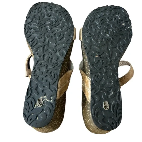 Teva Brown leather Strappy Wedge Sandals, slip on, women’s 8 - Picture 6 of 12